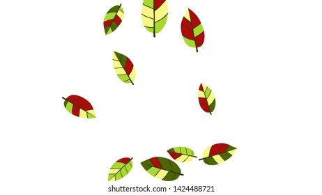 Cute  Pattern with Leaves for Greeting Card or Poster. Vector Background for Spring or Summer Design.
