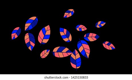 Cute  Pattern with Leaves for Greeting Card or Poster. Vector Background for Spring or Summer Design.
