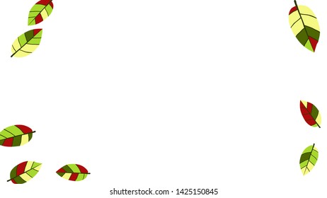 Cute  Pattern with Leaves for Greeting Card or Poster. Vector Background for Spring or Summer Design.
