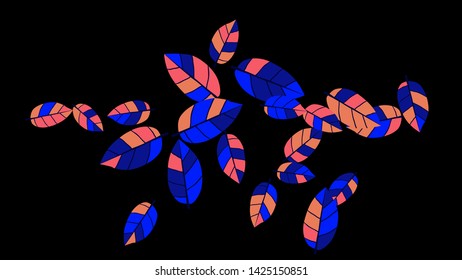 Cute  Pattern with Leaves for Greeting Card or Poster. Vector Background for Spring or Summer Design.
