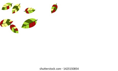 Cute  Pattern with Leaves for Greeting Card or Poster. Vector Background for Spring or Summer Design.
