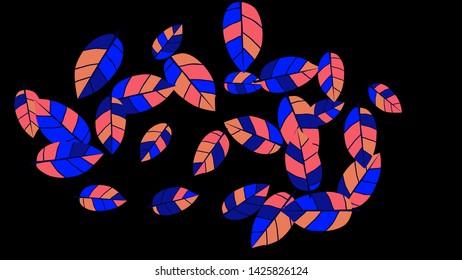 Cute  Pattern with Leaves for Greeting Card or Poster. Vector Background for Spring or Summer Design.
