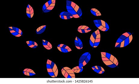Cute  Pattern with Leaves for Greeting Card or Poster. Vector Background for Spring or Summer Design.
