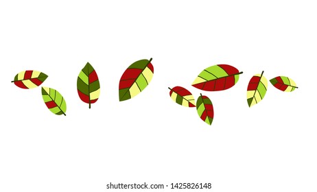 Cute  Pattern with Leaves for Greeting Card or Poster. Vector Background for Spring or Summer Design.
