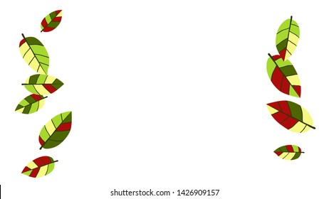 Cute  Pattern with Leaves for Greeting Card or Poster. Vector Background for Spring or Summer Design.
