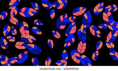 Cute  Pattern with Leaves for Greeting Card or Poster. Vector Background for Spring or Summer Design.
