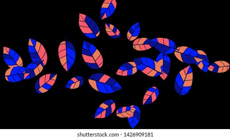 Cute  Pattern with Leaves for Greeting Card or Poster. Vector Background for Spring or Summer Design.
