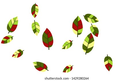 Cute  Pattern with Leaves for Greeting Card or Poster. Vector Background for Spring or Summer Design.
