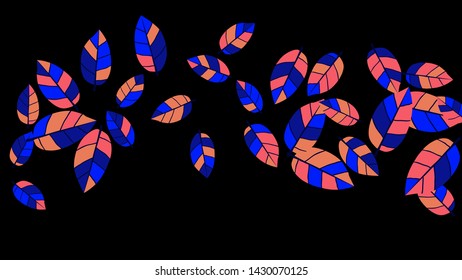 Cute  Pattern with Leaves for Greeting Card or Poster. Vector Background for Spring or Summer Design.
