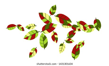 Cute  Pattern with Leaves for Greeting Card or Poster. Vector Background for Spring or Summer Design.
