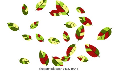 Cute  Pattern with Leaves for Greeting Card or Poster. Vector Background for Spring or Summer Design.
