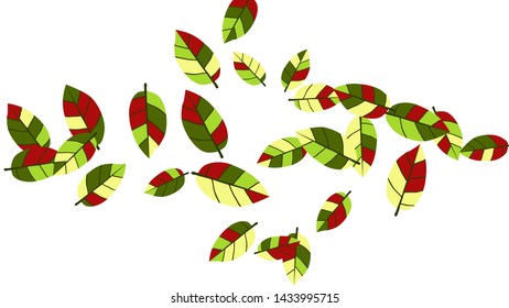 Cute  Pattern with Leaves for Greeting Card or Poster. Vector Background for Spring or Summer Design.
