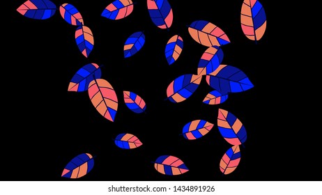 Cute  Pattern with Leaves for Greeting Card or Poster. Vector Background for Spring or Summer Design.
