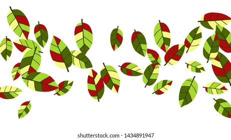 Cute  Pattern with Leaves for Greeting Card or Poster. Vector Background for Spring or Summer Design.
