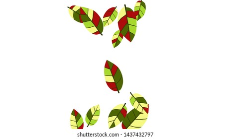 Cute  Pattern with Leaves for Greeting Card or Poster. Vector Background for Spring or Summer Design.
