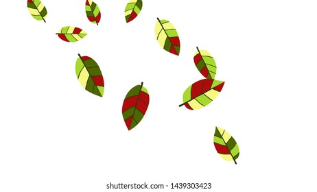 Cute  Pattern with Leaves for Greeting Card or Poster. Vector Background for Spring or Summer Design.
