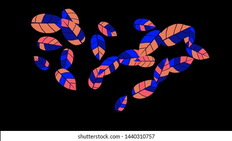 Cute  Pattern with Leaves for Greeting Card or Poster. Vector Background for Spring or Summer Design.
