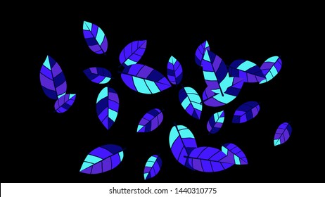 Cute  Pattern with Leaves for Greeting Card or Poster. Vector Background for Spring or Summer Design.
