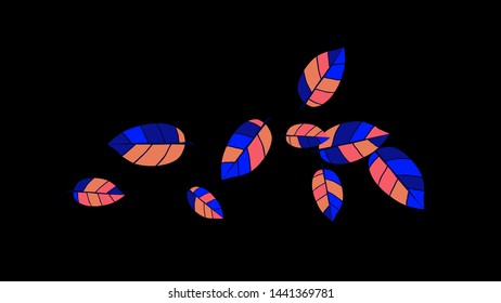 Cute  Pattern with Leaves for Greeting Card or Poster. Vector Background for Spring or Summer Design.
