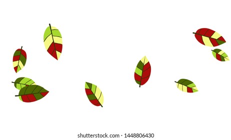 Cute  Pattern with Leaves for Greeting Card or Poster. Vector Background for Spring or Summer Design.
