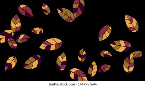 Cute  Pattern with Leaves for Greeting Card or Poster. Vector Background for Spring or Summer Design.
