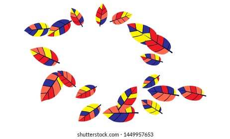 Cute  Pattern with Leaves for Greeting Card or Poster. Vector Background for Spring or Summer Design.
