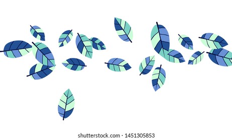 Cute  Pattern with Leaves for Greeting Card or Poster. Vector Background for Spring or Summer Design.
