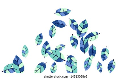 Cute  Pattern with Leaves for Greeting Card or Poster. Vector Background for Spring or Summer Design.
