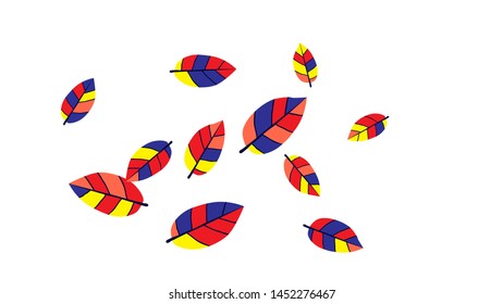 Cute  Pattern with Leaves for Greeting Card or Poster. Vector Background for Spring or Summer Design.
