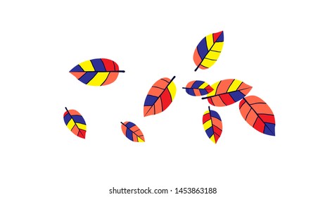 Cute  Pattern with Leaves for Greeting Card or Poster. Vector Background for Spring or Summer Design.

