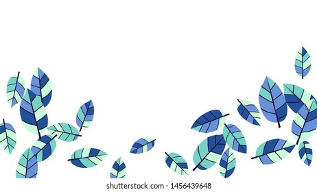 Cute  Pattern with Leaves for Greeting Card or Poster. Vector Background for Spring or Summer Design.
