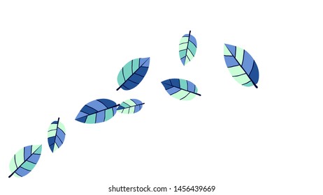 Cute  Pattern with Leaves for Greeting Card or Poster. Vector Background for Spring or Summer Design.
