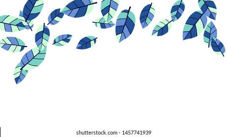 Cute  Pattern with Leaves for Greeting Card or Poster. Vector Background for Spring or Summer Design.
