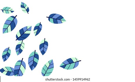 Cute  Pattern with Leaves for Greeting Card or Poster. Vector Background for Spring or Summer Design.
