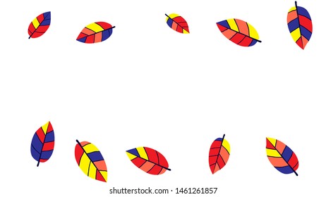 Cute  Pattern with Leaves for Greeting Card or Poster. Vector Background for Spring or Summer Design.
