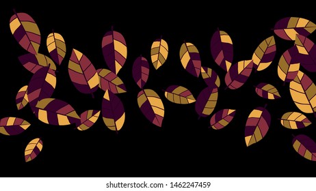 Cute  Pattern with Leaves for Greeting Card or Poster. Vector Background for Spring or Summer Design.
