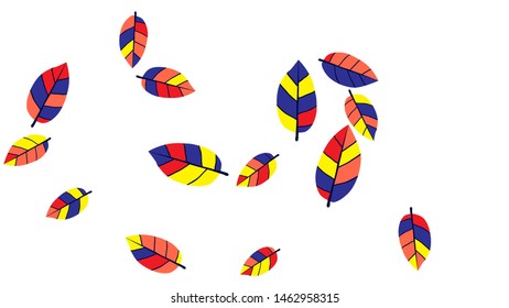 Cute  Pattern with Leaves for Greeting Card or Poster. Vector Background for Spring or Summer Design.
