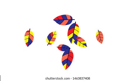 Cute  Pattern with Leaves for Greeting Card or Poster. Vector Background for Spring or Summer Design.
