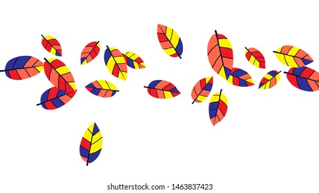 Cute  Pattern with Leaves for Greeting Card or Poster. Vector Background for Spring or Summer Design.
