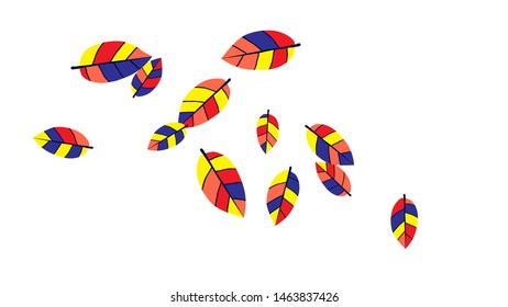 Cute  Pattern with Leaves for Greeting Card or Poster. Vector Background for Spring or Summer Design.
