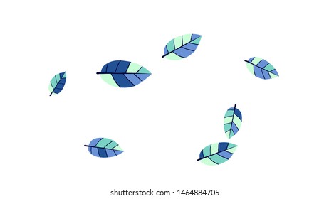 Cute  Pattern with Leaves for Greeting Card or Poster. Vector Background for Spring or Summer Design.
