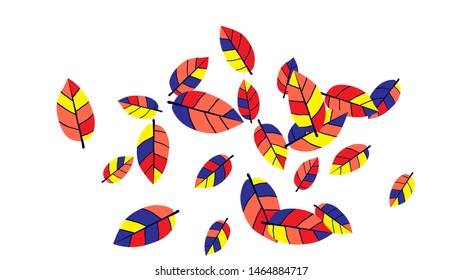 Cute  Pattern with Leaves for Greeting Card or Poster. Vector Background for Spring or Summer Design.
