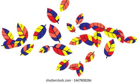 Cute  Pattern with Leaves for Greeting Card or Poster. Vector Background for Spring or Summer Design.
