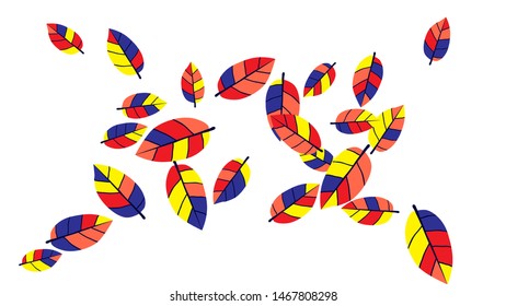 Cute  Pattern with Leaves for Greeting Card or Poster. Vector Background for Spring or Summer Design.
