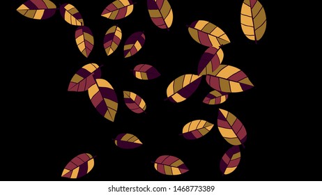 Cute  Pattern with Leaves for Greeting Card or Poster. Vector Background for Spring or Summer Design.
