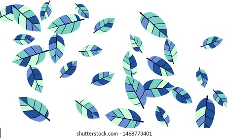 Cute  Pattern with Leaves for Greeting Card or Poster. Vector Background for Spring or Summer Design.
