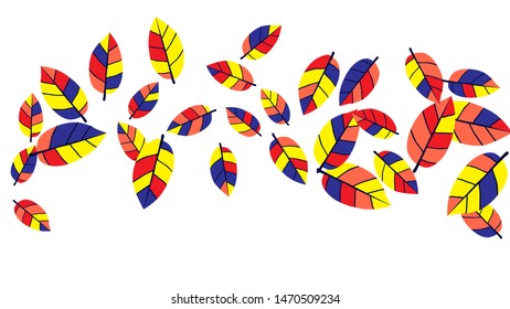 Cute  Pattern with Leaves for Greeting Card or Poster. Vector Background for Spring or Summer Design.
