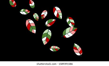 Cute  Pattern with Leaves for Greeting Card or Poster. Vector Background for Spring or Summer Design.
