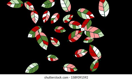 Cute  Pattern with Leaves for Greeting Card or Poster. Vector Background for Spring or Summer Design.
