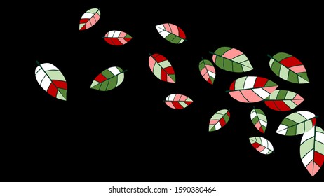 Cute  Pattern with Leaves for Greeting Card or Poster. Vector Background for Spring or Summer Design.
